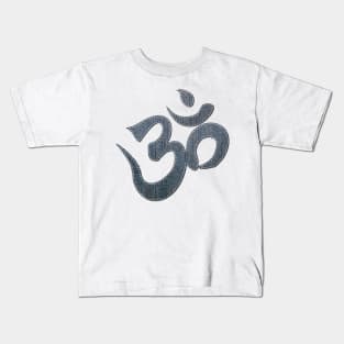 OM: Denim Fabric Stitches Kids T-Shirt